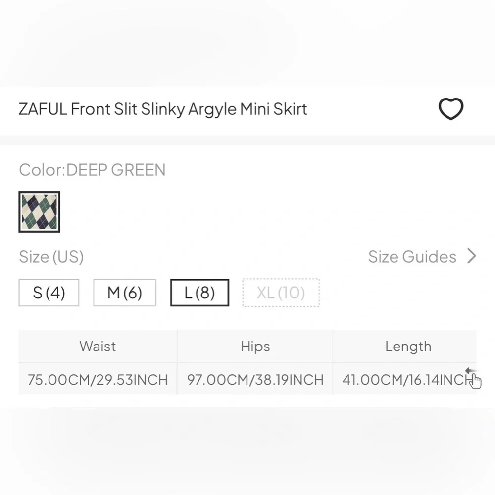 Zaful Front Slit Argyle Mini Skirt